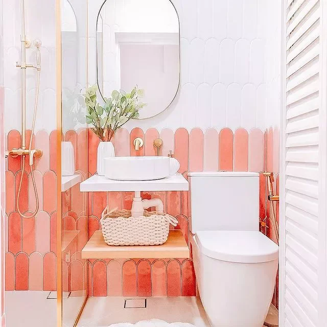 40 Stunning Pink Bathroom Ideas That Balance Playfulness with Elegance 40 Install Pink Tiles