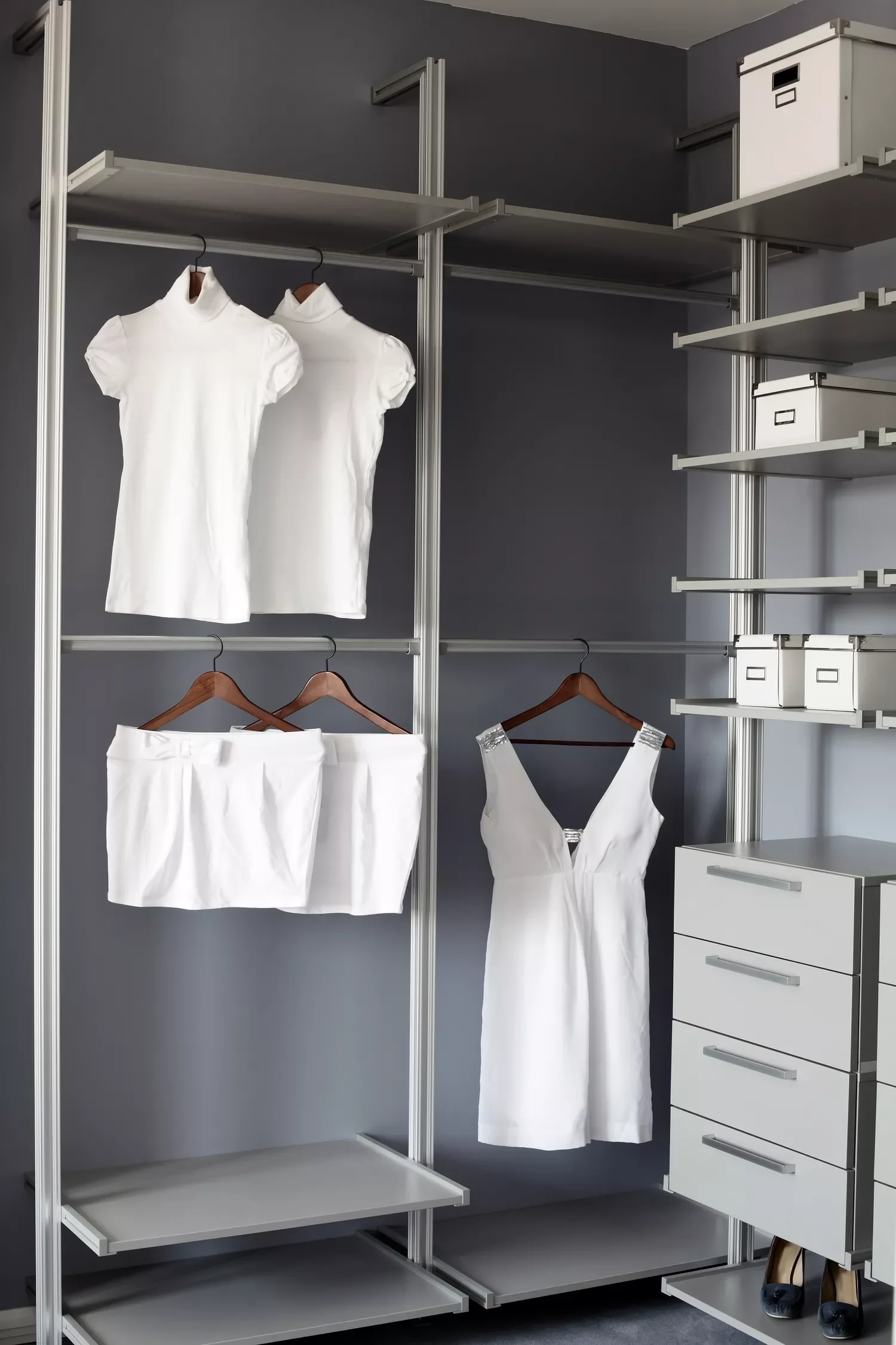 27 Brilliant Small Closet Organization Ideas That Actually Work Install Rails at Different Heights