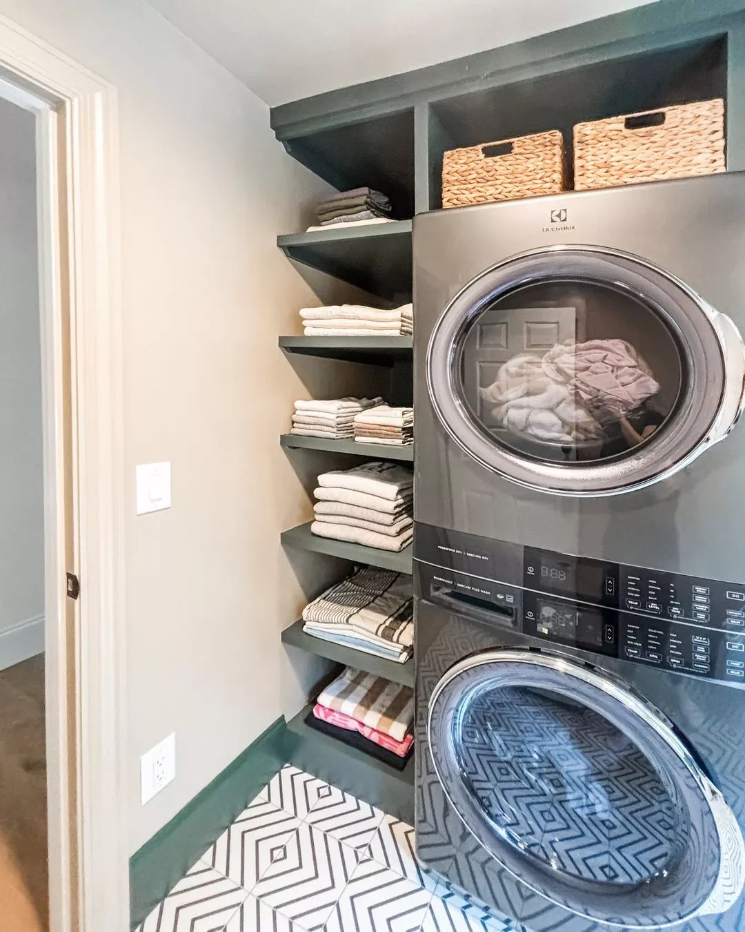 42 Brilliant Laundry Room Organization Solutions to Try This Season Install Shelves Between Walls and Appliances