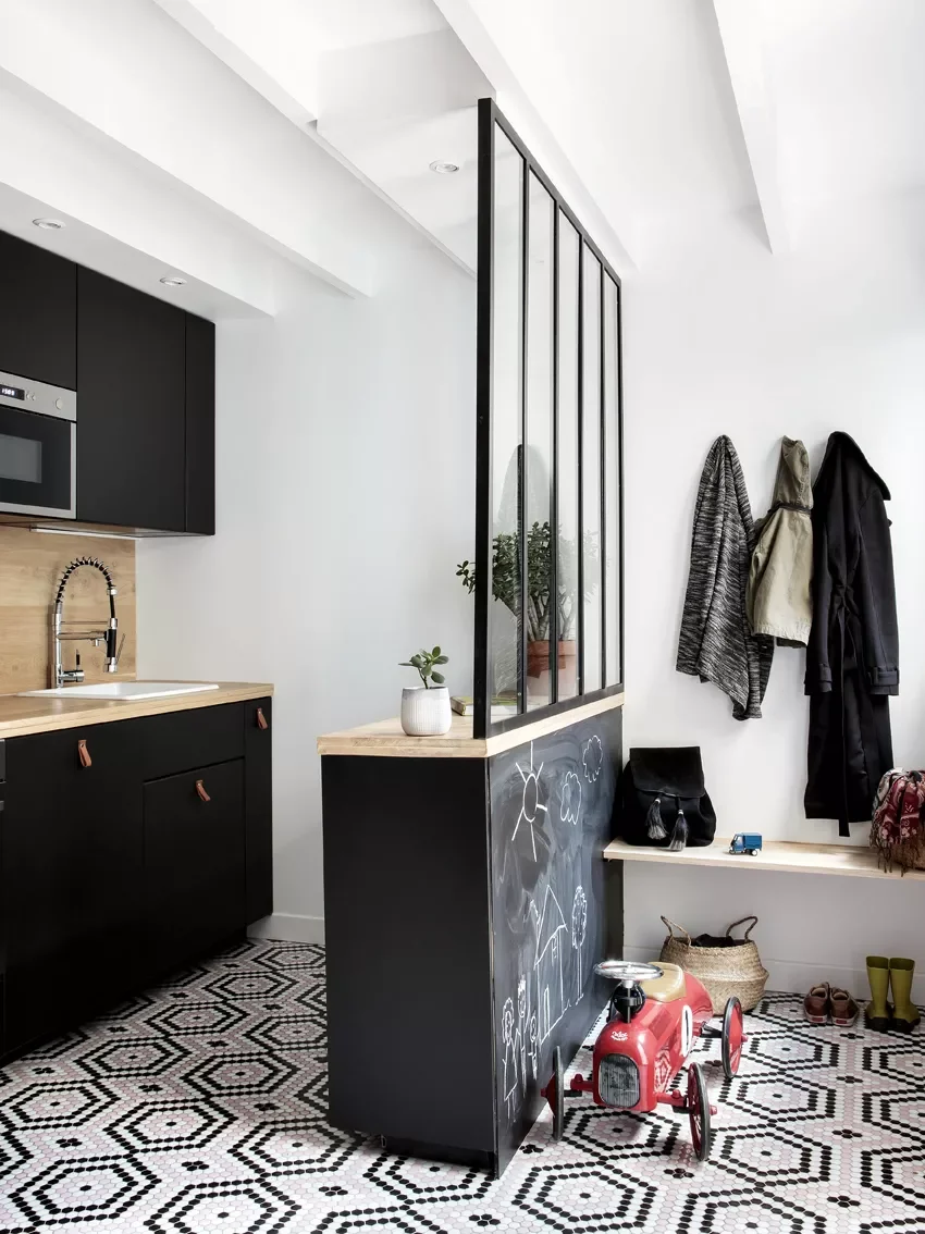 71 Brilliant Small Kitchen Ideas That Maximize Style and Function Install a Glass Partition