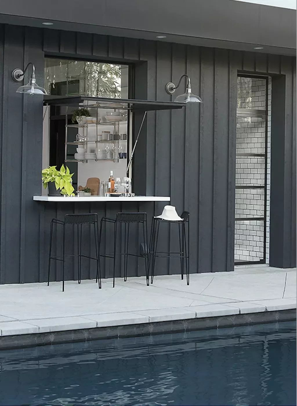 40 Stunning Outdoor Bar Ideas to Transform Your Backyard Entertainment Space 5 Install a Hinged Window