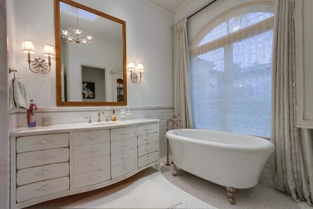 20 Stunning Bathroom Window Treatment Ideas That'll Transform Your Space 2 Install a Privacy Shade for Extra Coverage