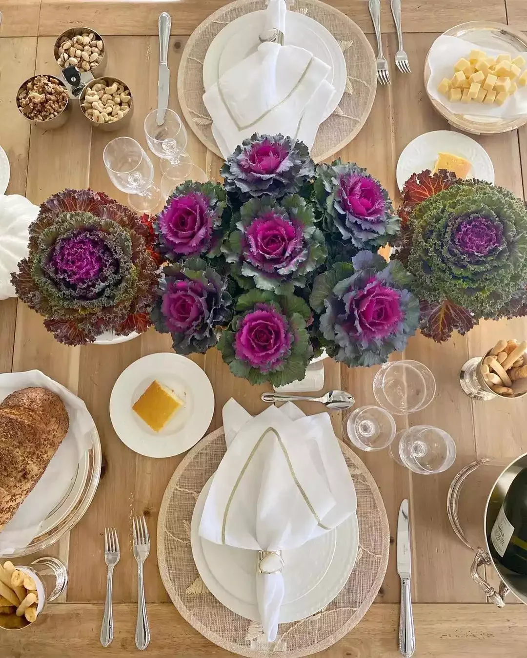 29 Stunning Fall Centerpiece Ideas to Transform Your Seasonal Table 28 Kale Bloom Centerpiece