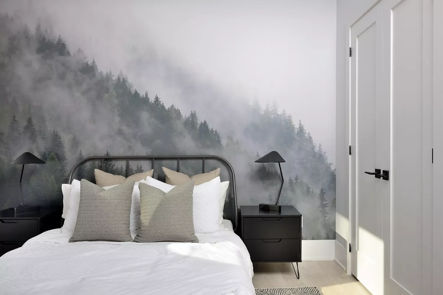 22 Peaceful and Expert-Approved Bedroom Arrangement Ideas 12 Keep Nightstands Minimalist