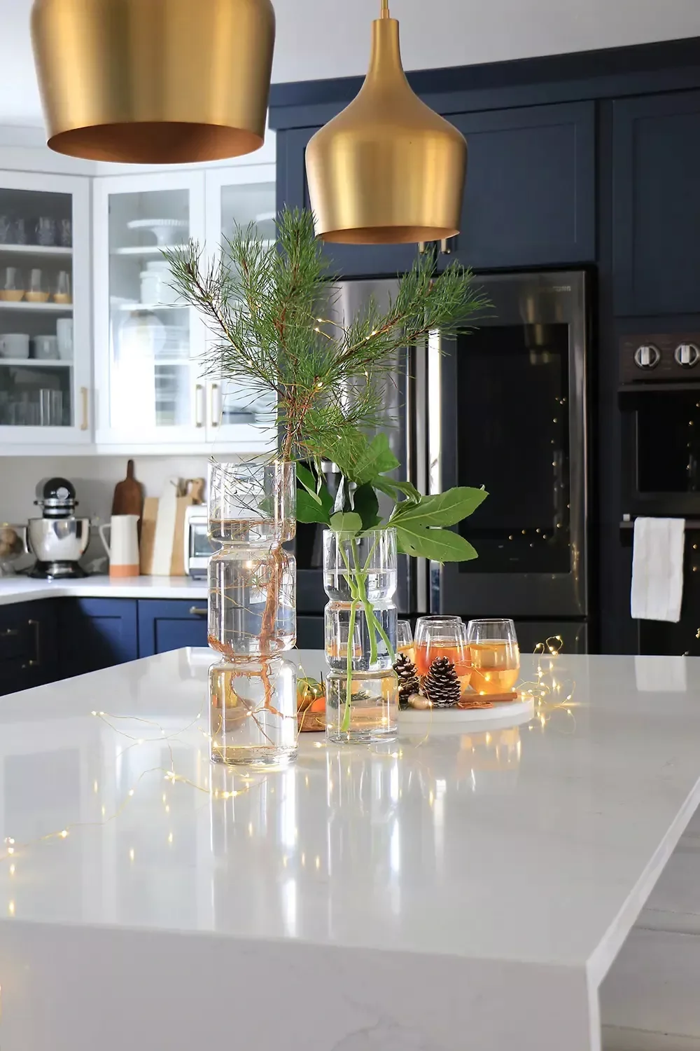 38 Christmas Kitchen Decor Ideas That Create Magic Kitchen Island Vignette
