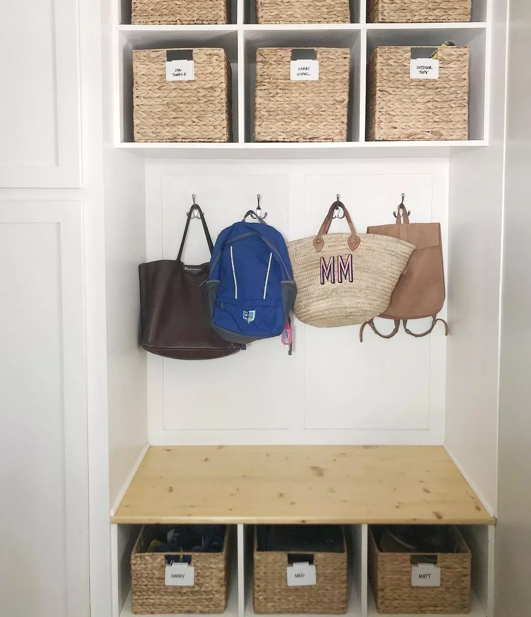 46 Creative Mudroom Design Ideas to Transform Your Entryway Label Storage Bins