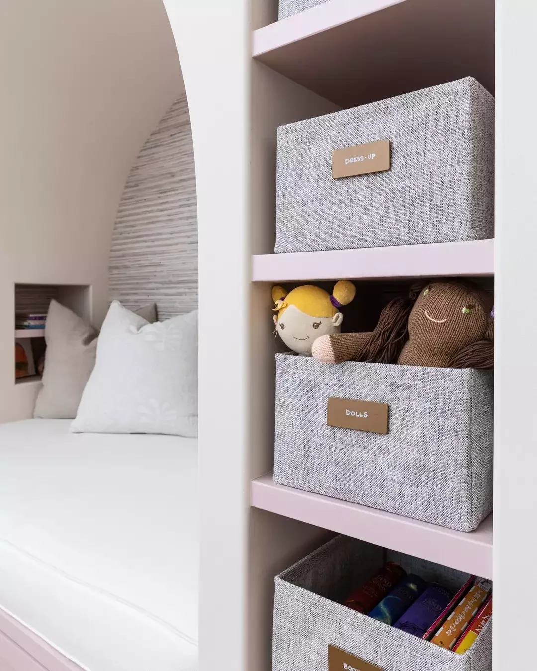 20 Clever Ways to Organize Your Child's Stuffed Animal Collection Labeled Fabric Baskets