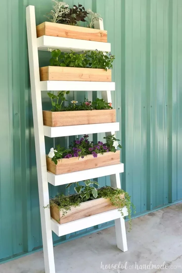 28 Creative DIY Vertical Garden Projects to Transform Your Space Ladder Planter Vertical Garden