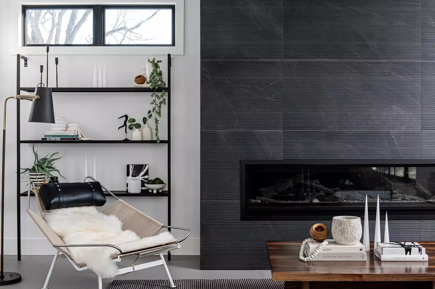 35 Bold Black Fireplace Designs That Transform Any Room Into a Stunning Showcase 25 Large Format Tile Fireplace