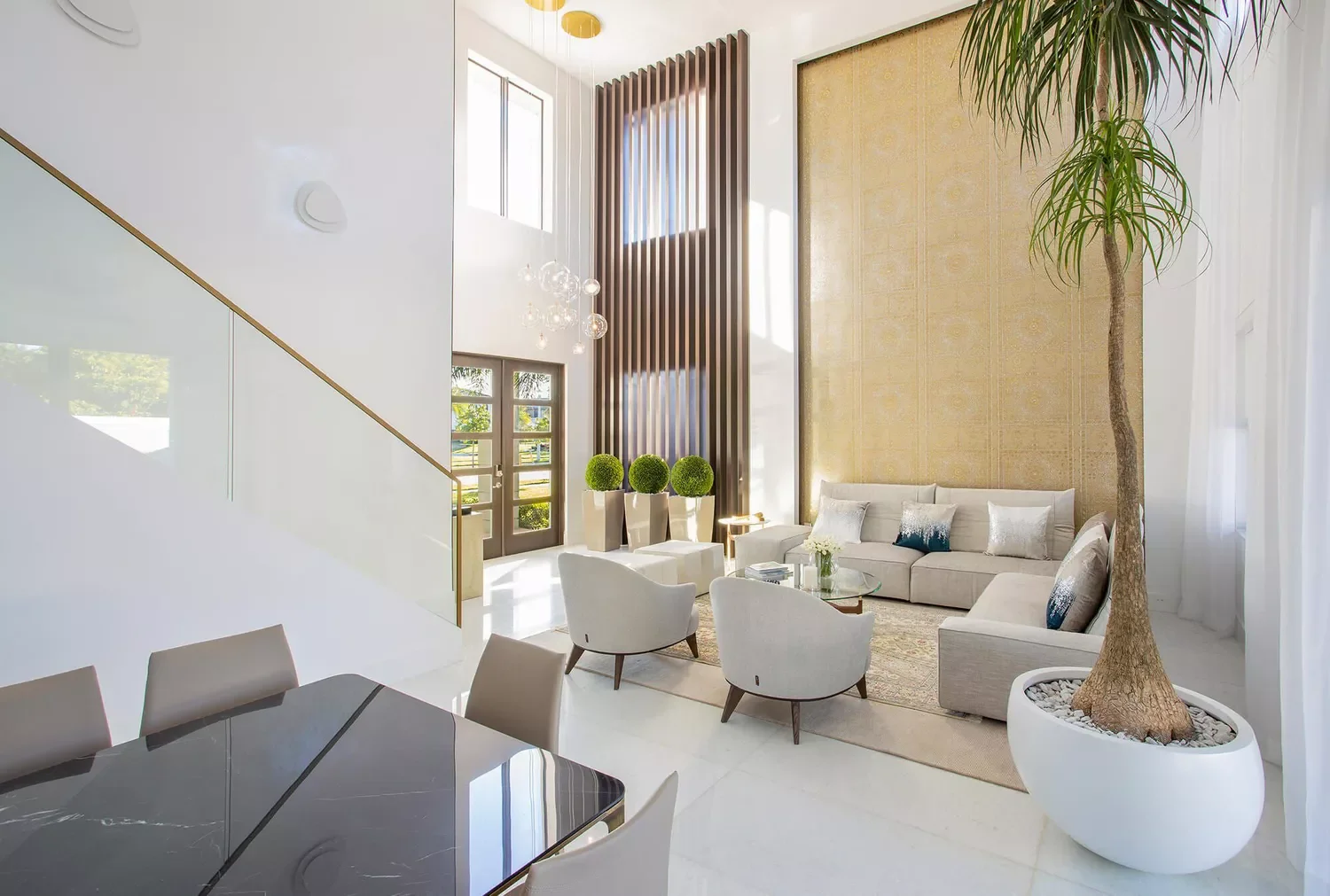 45 Contemporary Living Room Ideas That Create Timeless Style Large-Scale Volumes