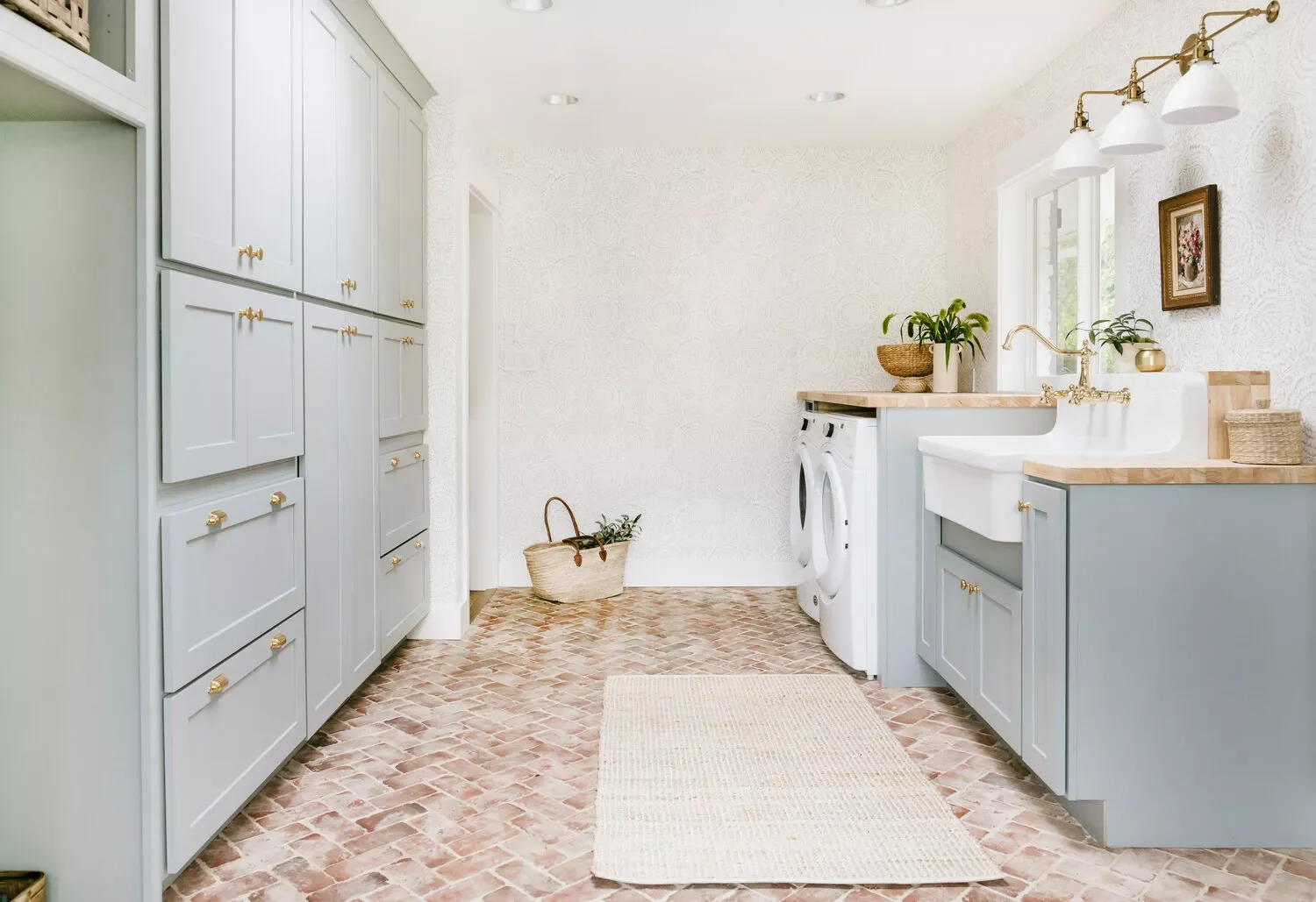35 Stylish Mudroom and Laundry Room Combination Ideas That Maximize Space Lay Brick Tile Flooring