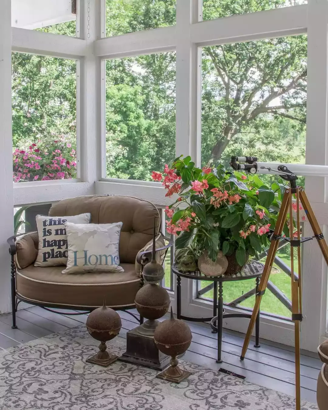 31 Brilliant Small Screened Porch Ideas That Make Every Square Foot Count 3 Lay Down a Rug