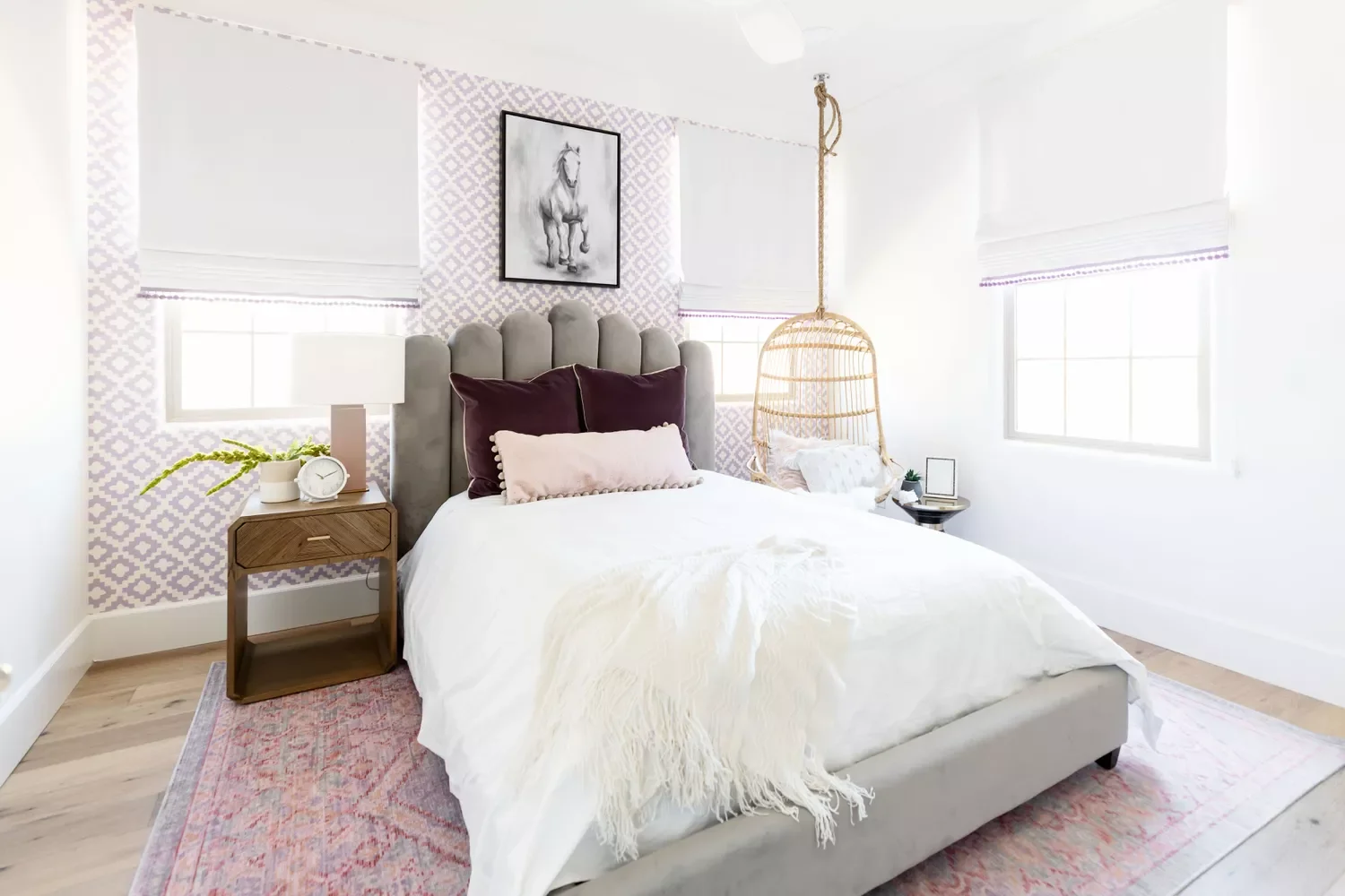 52 Creative and Stylish Teen Bedroom Design Ideas 45 Lay a Patterned Rug