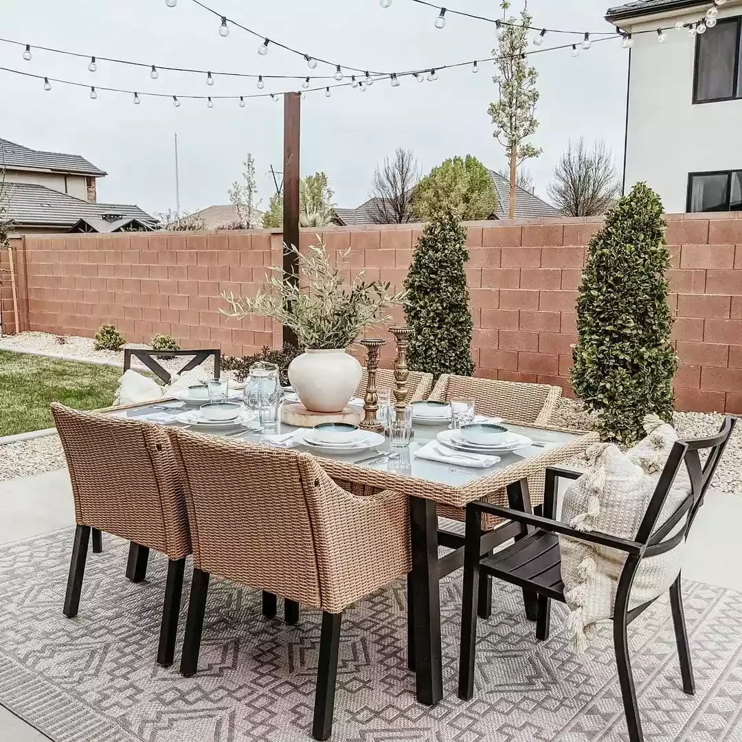 37 Budget Backyard Ideas That Create a Stunning Retreat Lay an Outdoor Rug