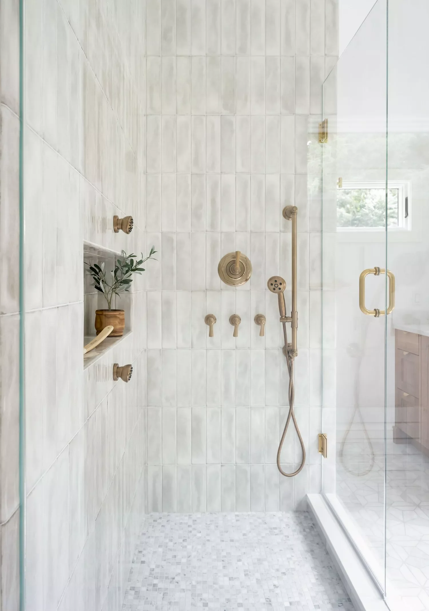 35 Stunning Shower Transformations That Will Elevate Your Bathroom 8 Layer Neutral Patterns