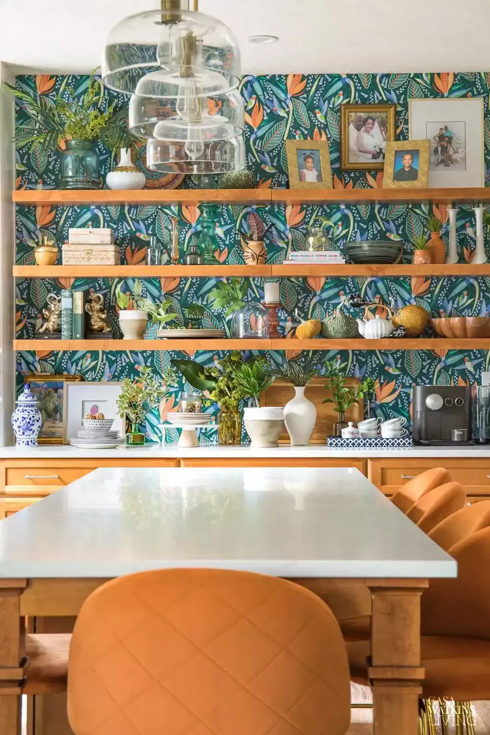 37 Stunning Kitchen Wallpaper Ideas That Will Transform Your Space Layer With Open Shelves