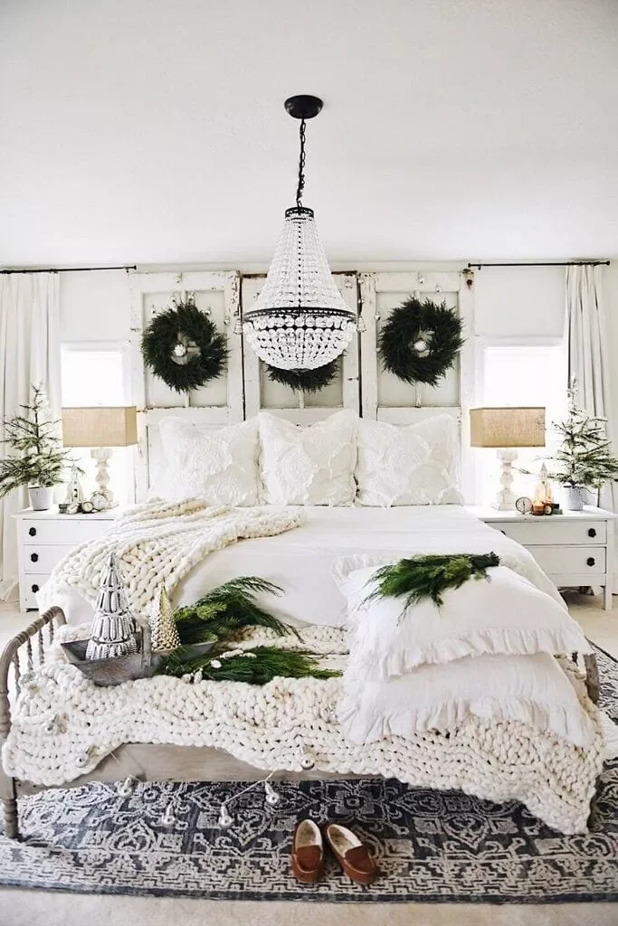 32 Christmas Bedroom Decor Ideas That Make Mornings Magical Layer on Texture