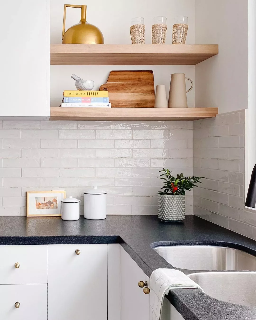 37 Stunning Backsplash Ideas That Make White Cabinets and Granite Countertops Shine Layered Accessories
