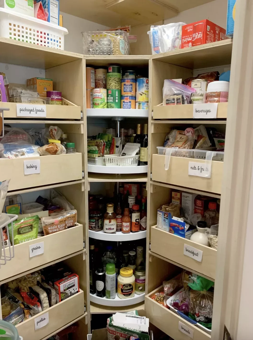 37 Corner Pantry Ideas to Transform Your Kitchen Storage Lazy Susan and Sliding Shelves