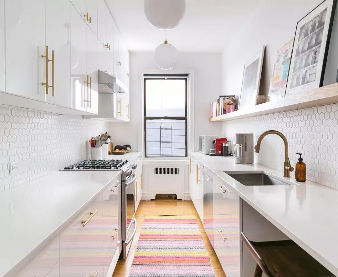 30 Budget-Friendly Small Galley Kitchen Ideas That Actually Work 13 Leaning Frames
