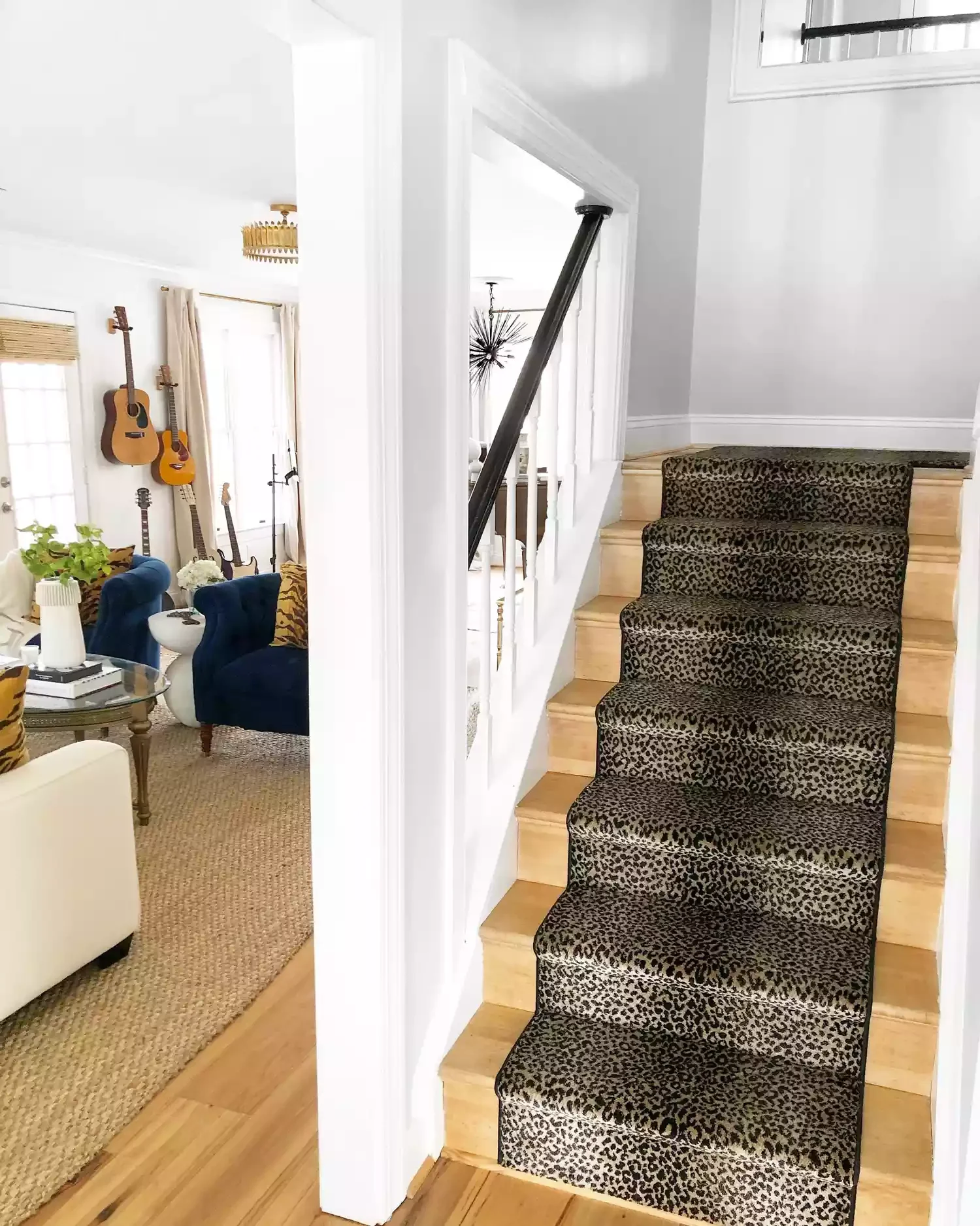 35 Stunning Stair Runner Ideas That Transform Your Home's Style and Comfort 10 Leopard Print Stair Runner