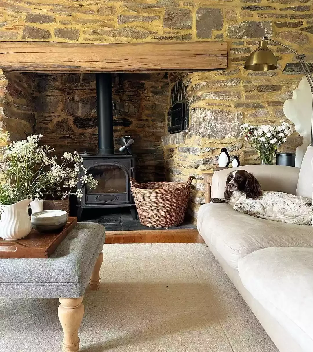 40 Cozy Country Living Room Ideas That Create Instant Warmth 9 Let Exposed Stone Shine