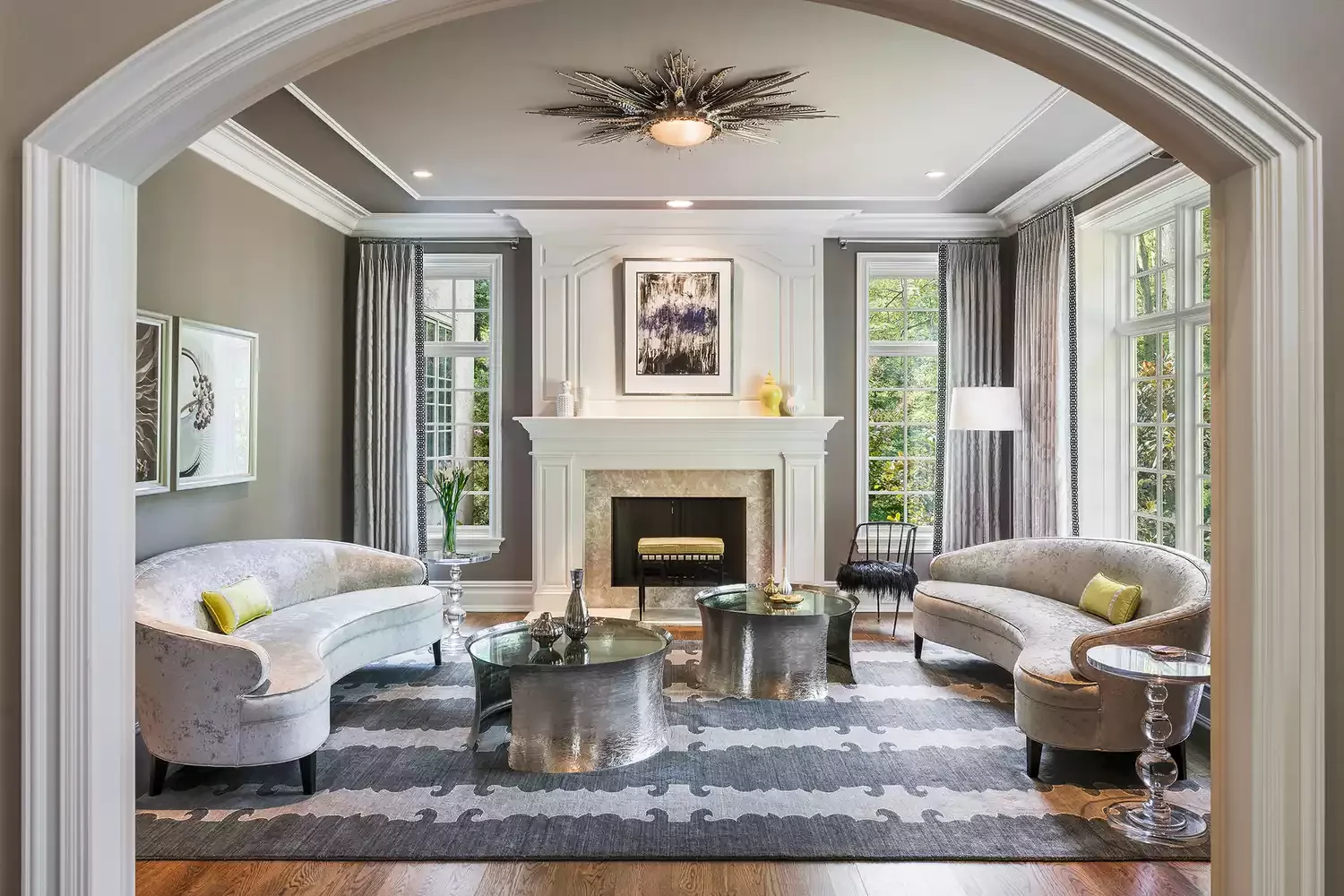15 Stunning Tray Ceiling Paint Ideas to Transform Your Space 7 Let Lighting Have its Moment