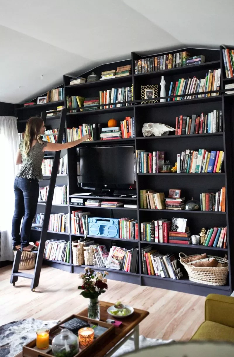 44 Inspiring Home Library Ideas to Create Your Perfect Reading Sanctuary 17 Library Wall Ladder