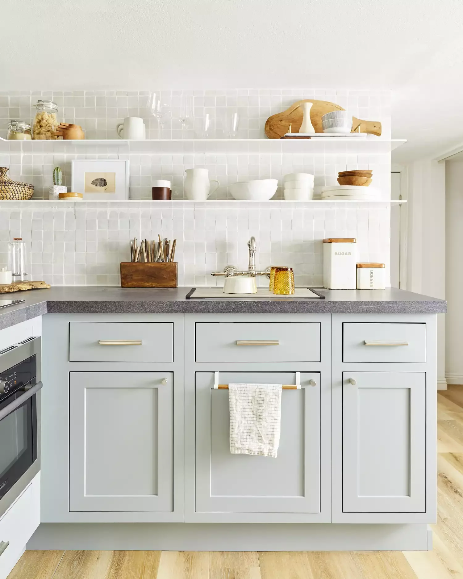 37 White Backsplash Ideas That Transform Any Kitchen Style Light Blue Cabinets