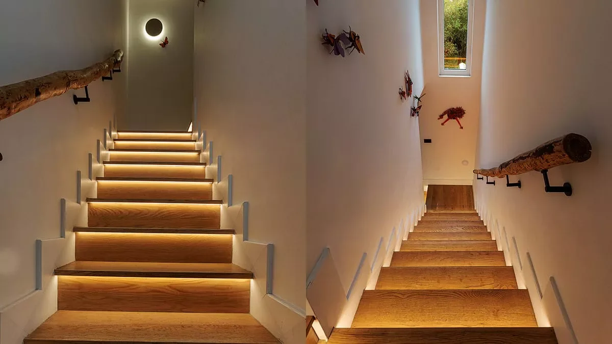 33 Creative Stair Riser Transformations That Will Elevate Your Home 5 Light It Up