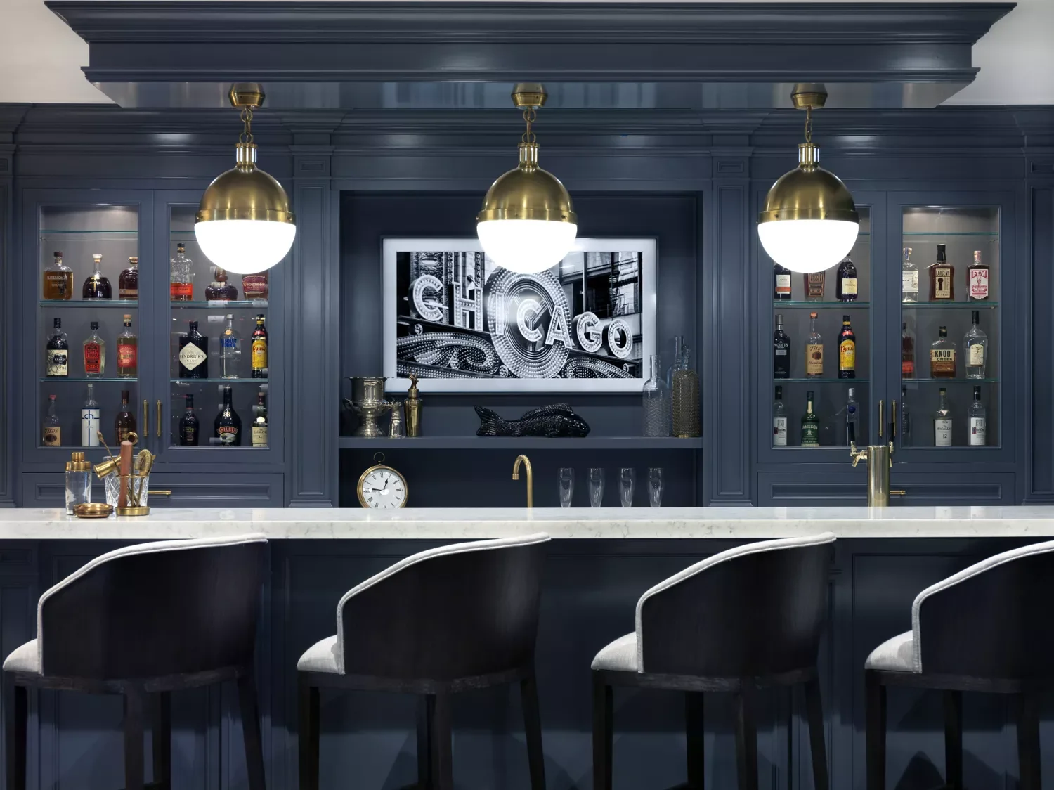 43 Basement Bar Ideas That Transform Your Space Into the Ultimate Entertainment Zone 41 Lighted Bar Shelves