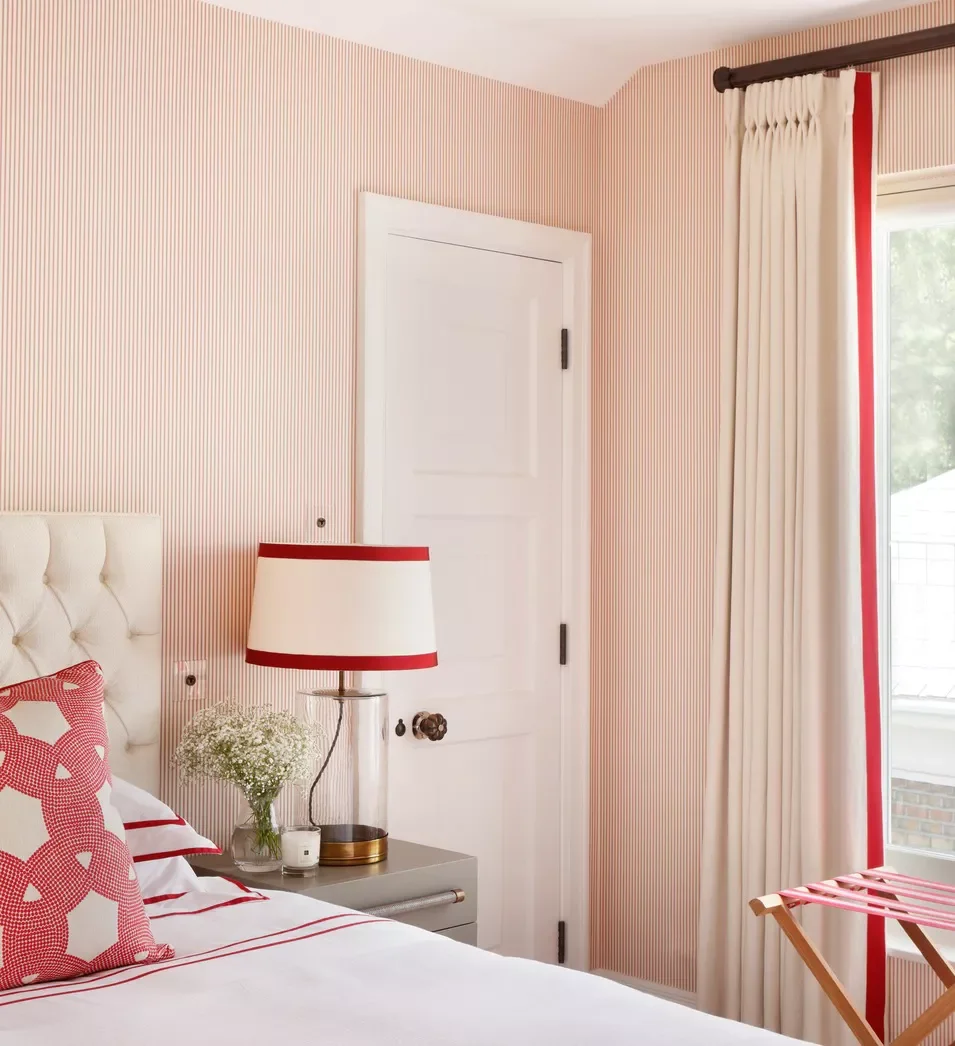 19 Stunning Red Bedroom Ideas That Will Transform Your Space 12 Lighten With Stripes