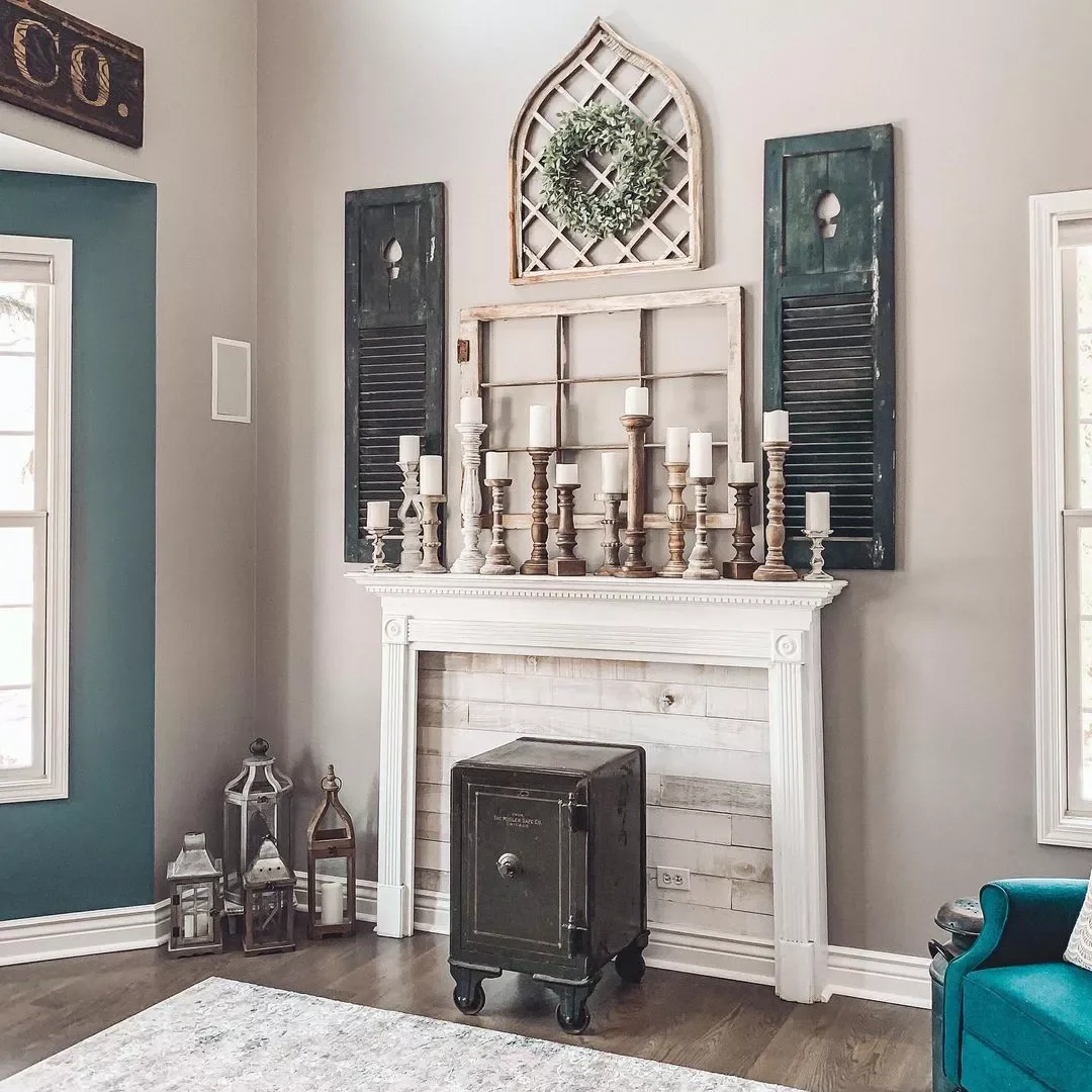 51 Creative Fireplace Mantel Decorating Ideas That Will Transform Your Living Space 2 Line Up Pillar Candlesticks