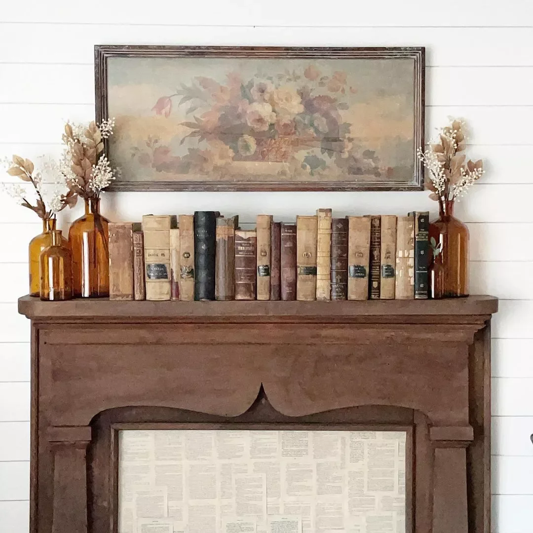 51 Creative Fireplace Mantel Decorating Ideas That Will Transform Your Living Space 10 Line Your Mantel With Books