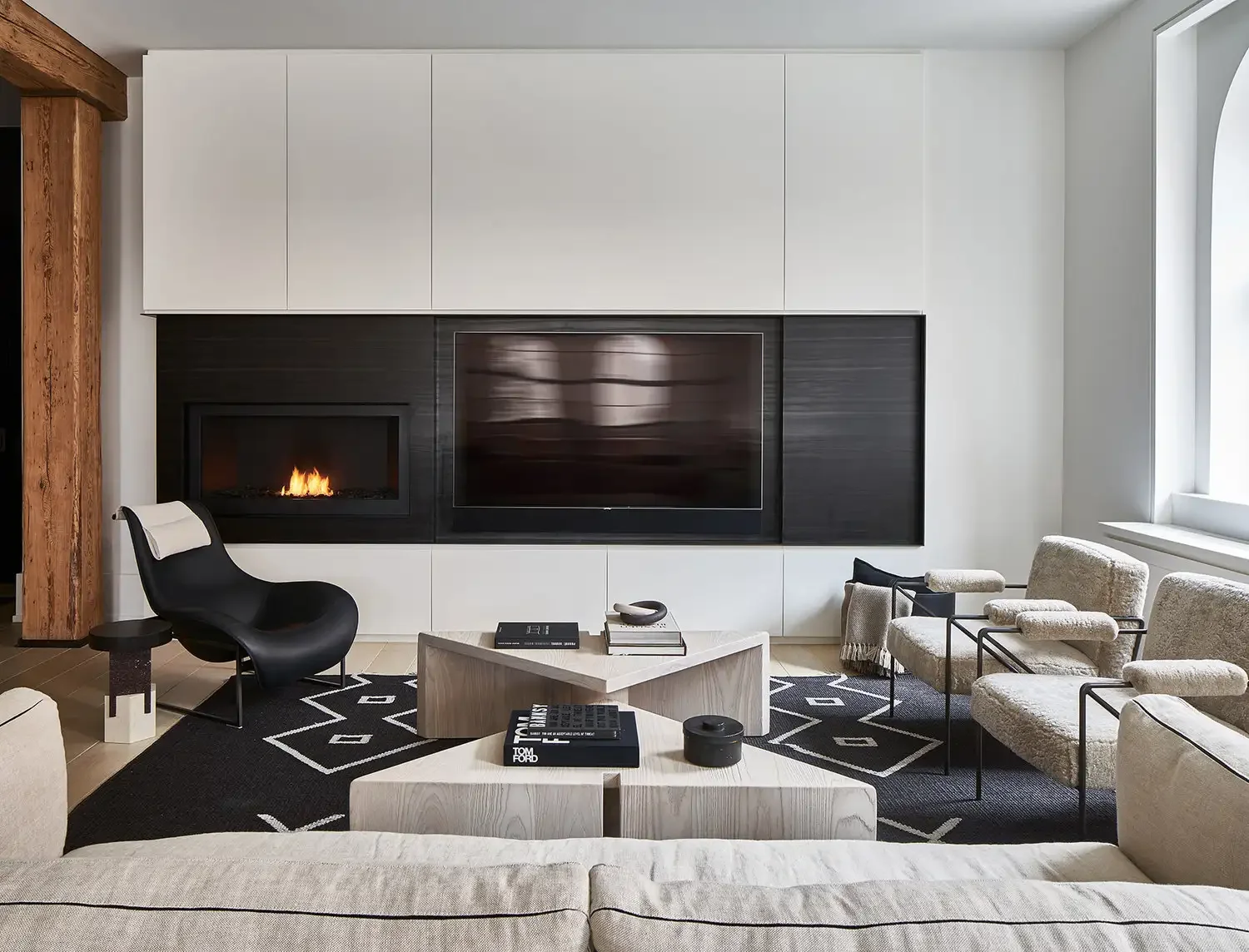 35 Bold Black Fireplace Designs That Transform Any Room Into a Stunning Showcase 5 Linear Black Fireplace