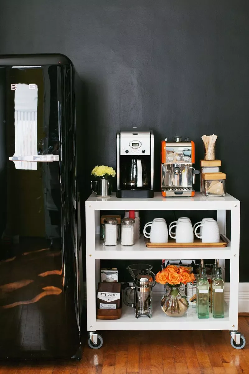 42 Creative Coffee Station Ideas That Will Transform Your Kitchen 17 Loaded Coffee Station Cart