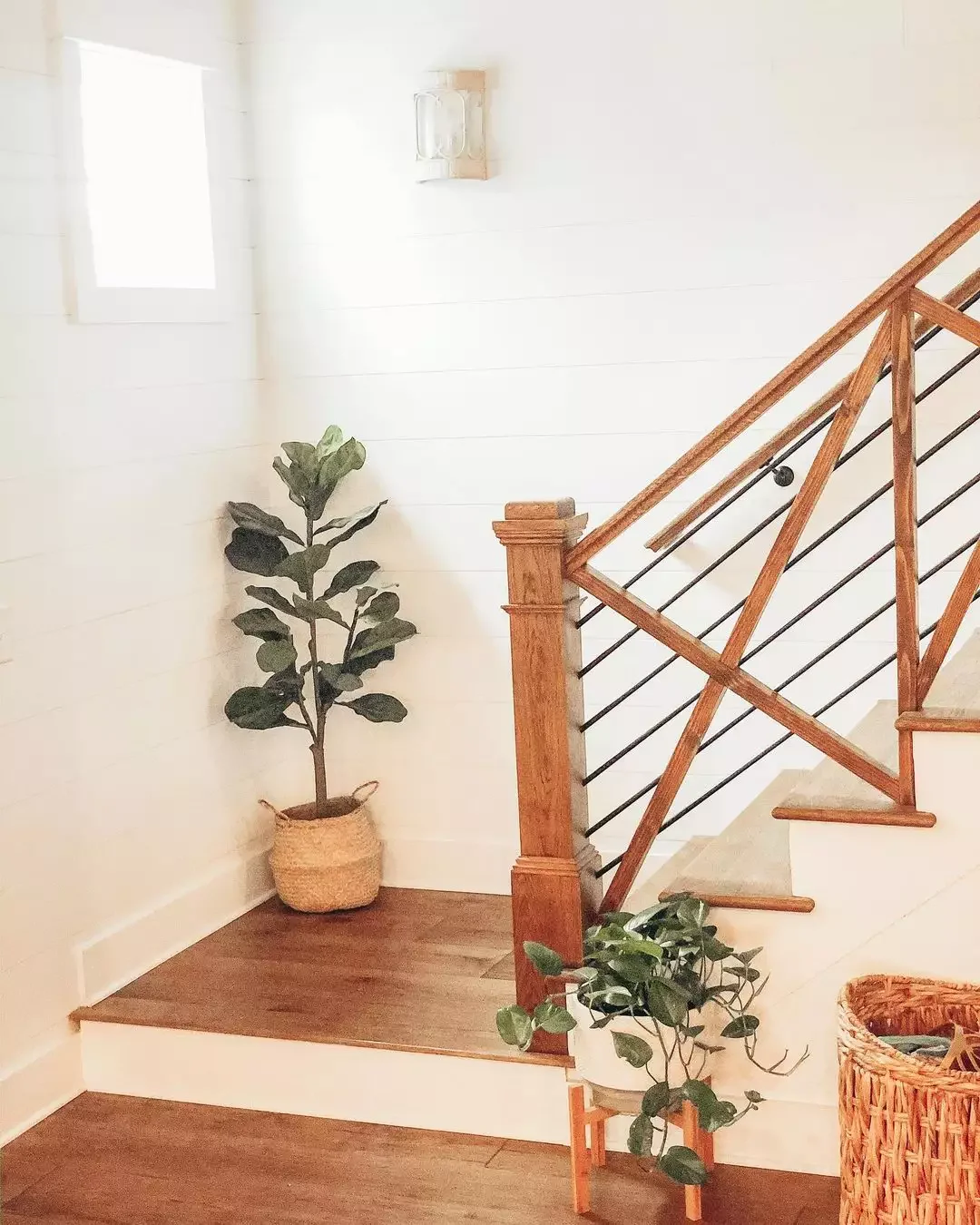 25 Charming Farmhouse Stair Railing Ideas to Transform Your Home 11 Look to the Outdoors