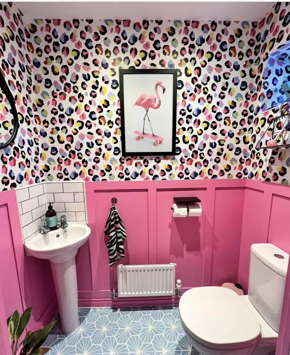 40 Stunning Pink Bathroom Ideas That Balance Playfulness with Elegance 14 Love That Leopard Print