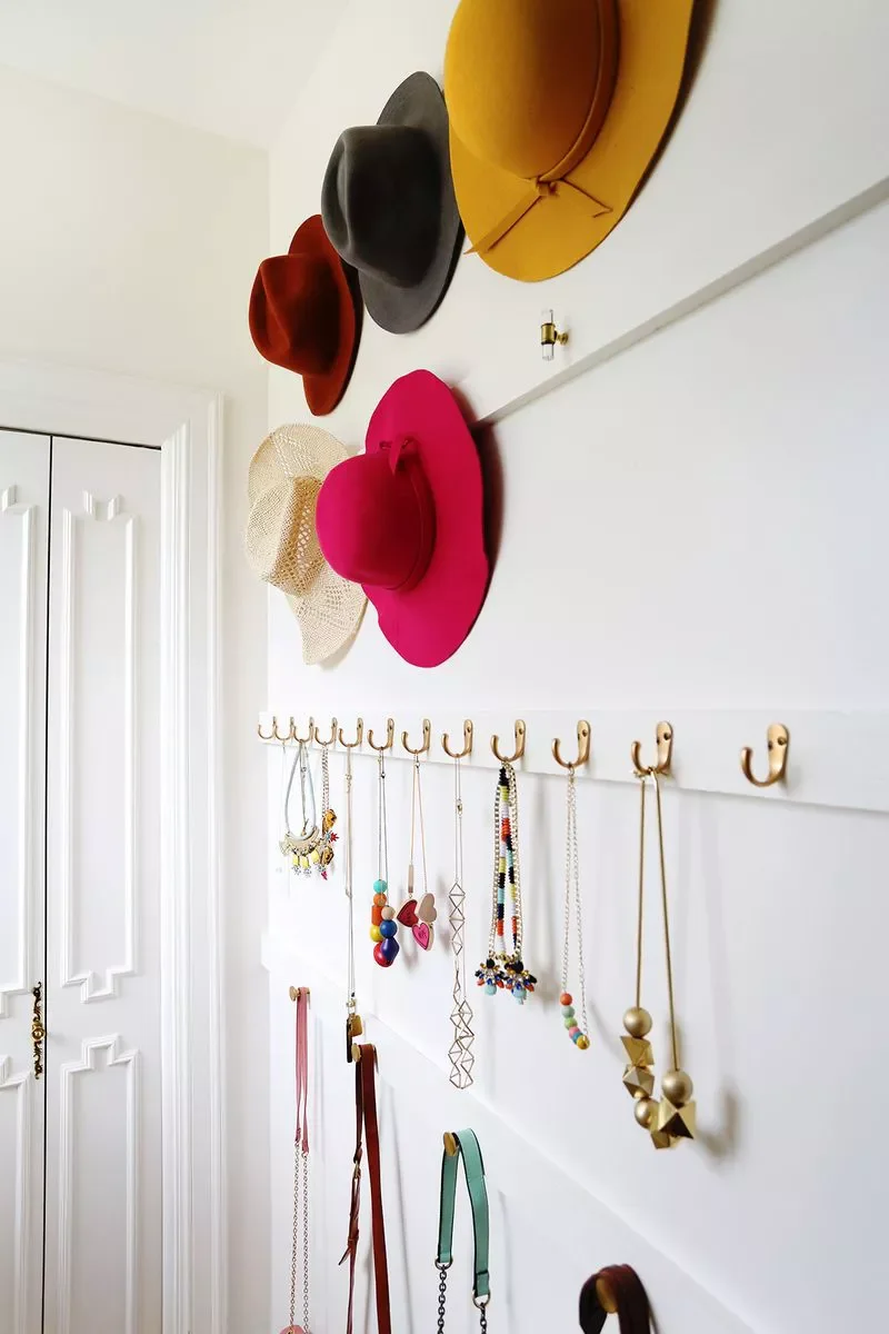 25 Stylish Hat Storage Solutions That Keep Your Collection Organized Lucite Wall Hooks