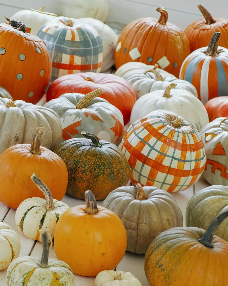 46 Creative Pumpkin Painting Ideas for Fall Home Decor 22 Mad for Plaid Pumpkins