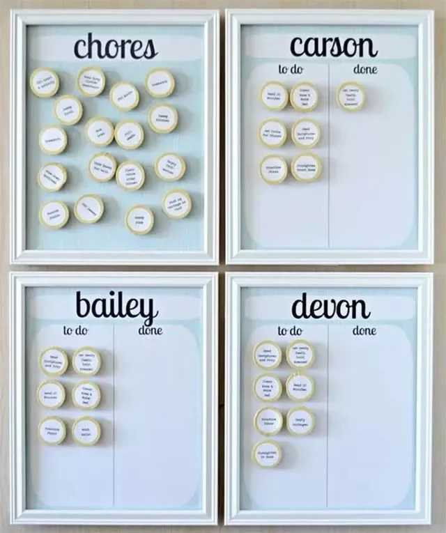 13 Creative Family Chore Chart Ideas That Actually Work in Every Home 9 Magnetic Chore Charts