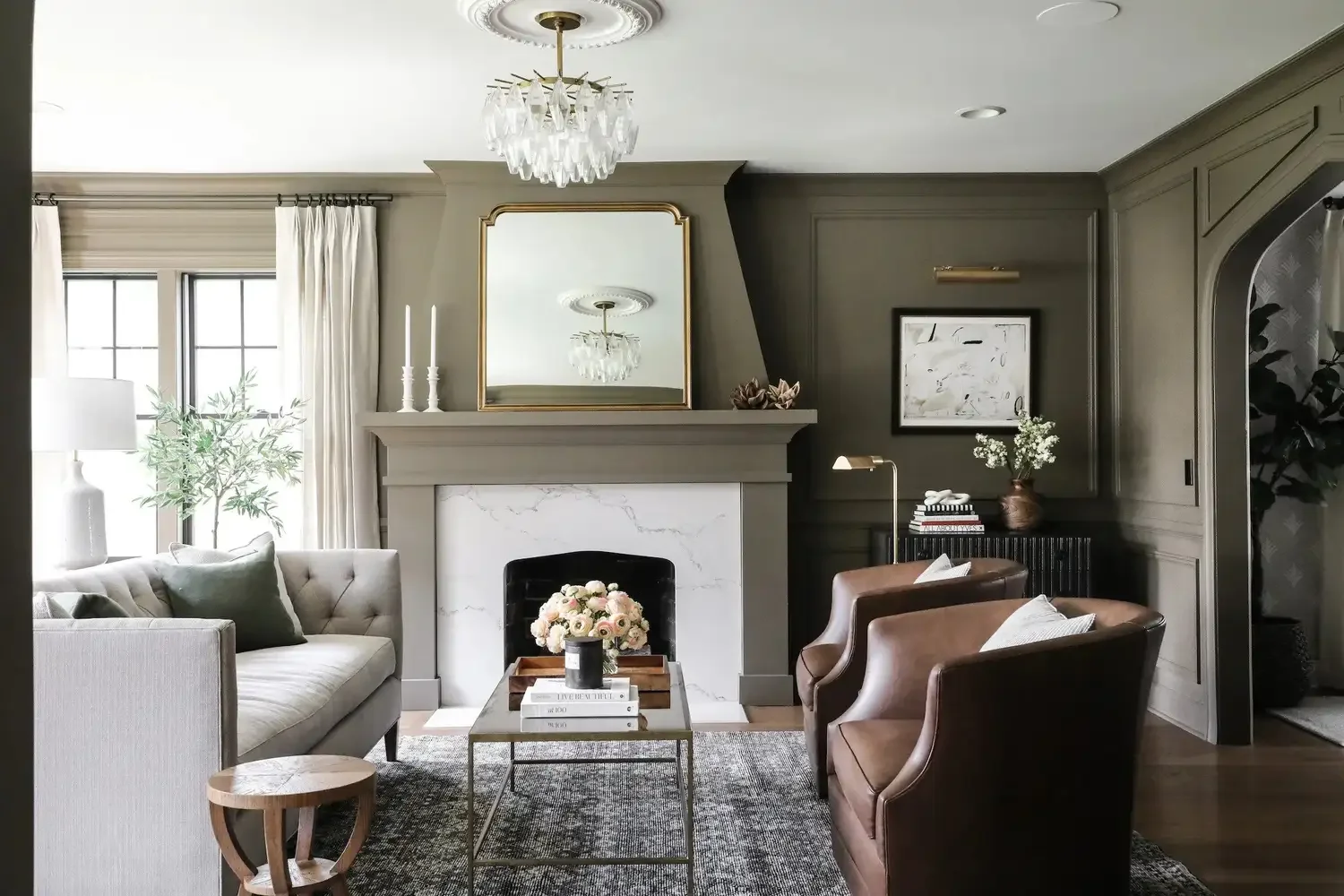 36 Stunning Painted Fireplace Ideas to Transform Your Living Space 30 Make It Moody With Gray Green