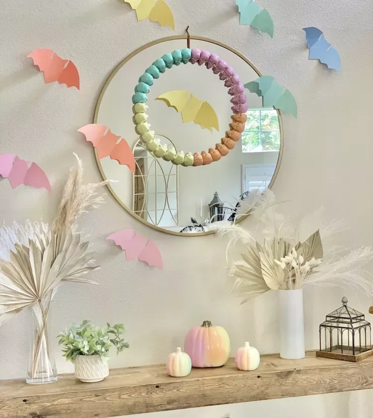 30 Enchanting Halloween Fireplace Mantel Ideas to Transform Your Space 28 Make It Rainbow-Colored
