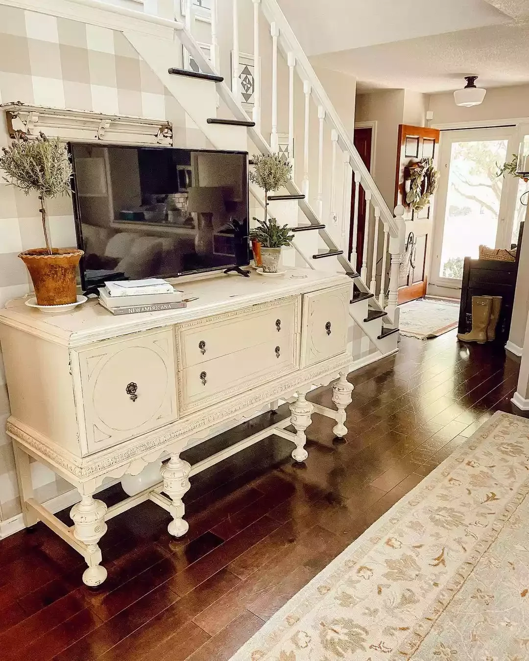 22 Beautiful Ways to Style Your Farmhouse TV Stand That'll Transform Your Space 11 Make It Symmetrical
