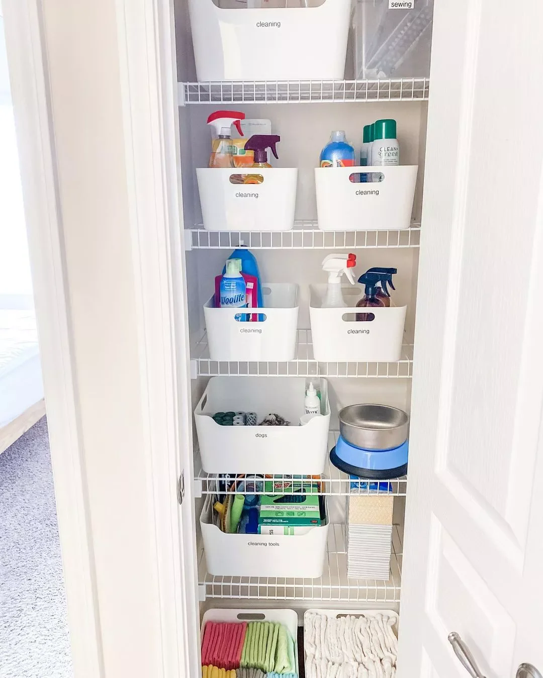 32 Brilliant Small Closet Organization Ideas That Actually Work Make Room for Cleaning and Pet Supplies