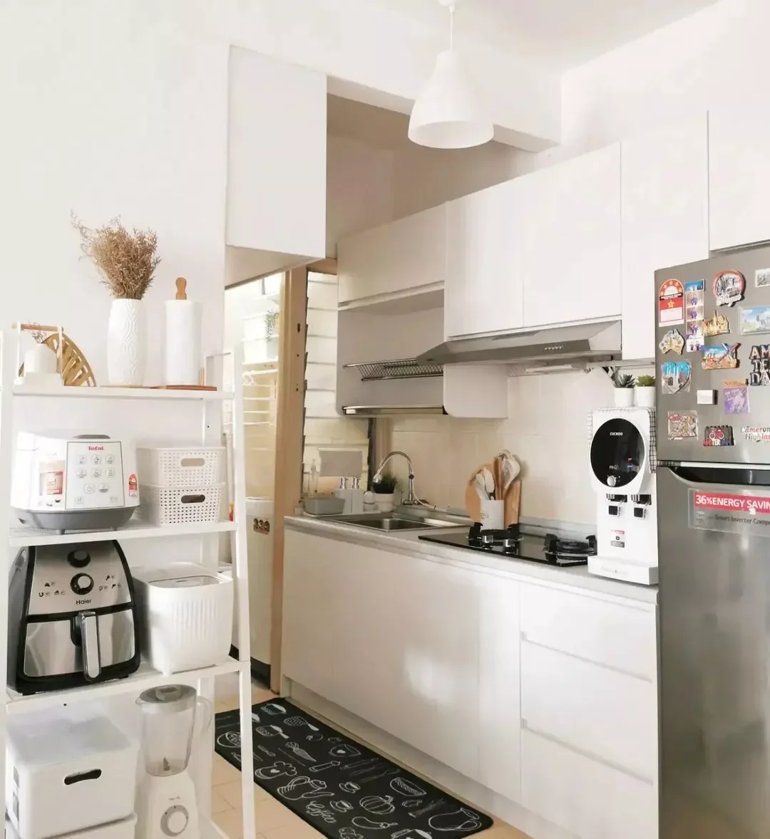 22 Budget-Friendly Small Kitchen Transformations That Create Maximum Impact 17 Make Use of a Bookshelf