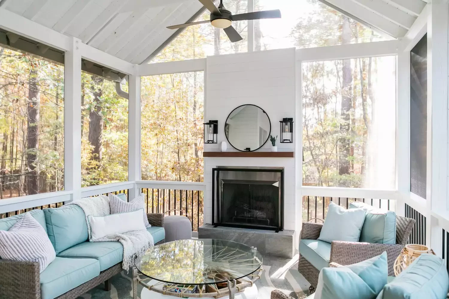 62 Stunning Screen Porch Ideas to Create the Perfect Indoor-Outdoor Retreat Make a Cozy Space By the Fire