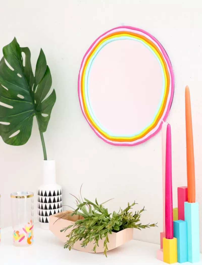 26 Creative DIY Mirror Frame Projects That Will Transform Your Space Make a DIY Round Rainbow Mirror Frame