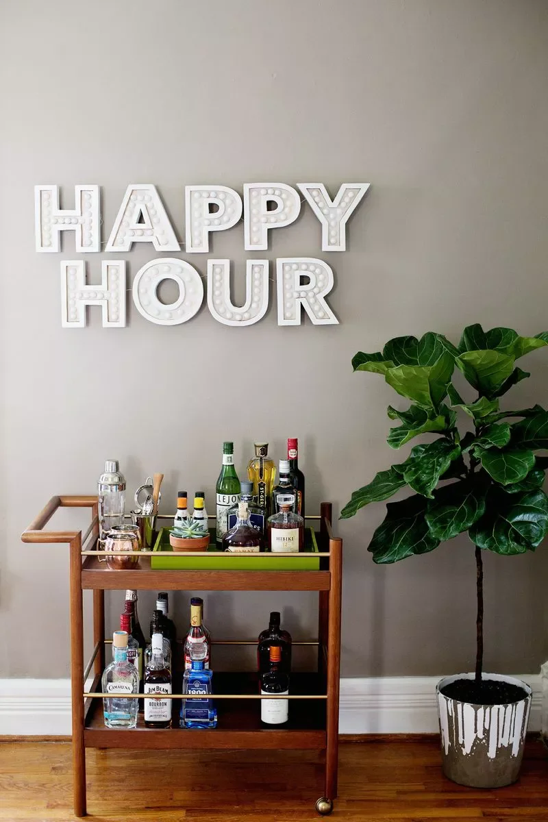 75 Stunning Home Bar Ideas to Transform Your Space Into an Entertainment Haven 15 Make a Happy Hour Marquee