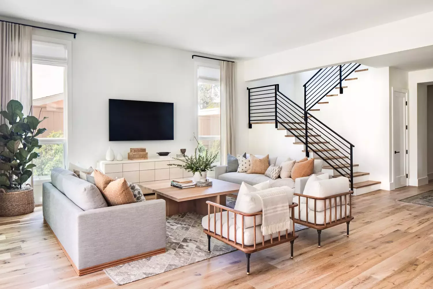 25 Stunning White Living Room Ideas That Transform Your Space 16 Make an Open Plan Flow
